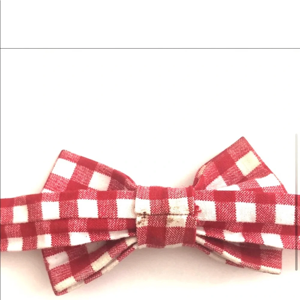 Red and white gingham  Kids Premade Bow Tie baby